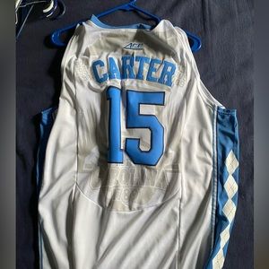 White Jordan brand UNC VINTAGE Vince carter jersey